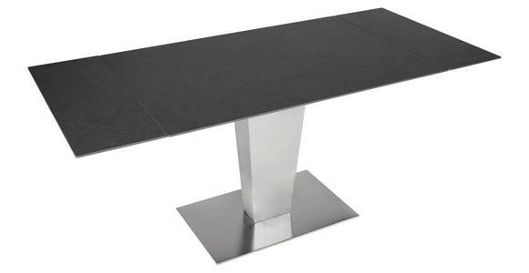 ESSTISCH Anthrazit, Edelstahlfarben rechteckig  ausziehbar  - Edelstahlfarben/Anthrazit, Design, Keramik/Metall (120-179/80/76cm) - Novel