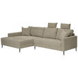 ECKSOFA  in Cord Greige  173/276 cm  - Greige/Schwarz, KONVENTIONELL, Textil/Metall (173/276cm) - Carryhome