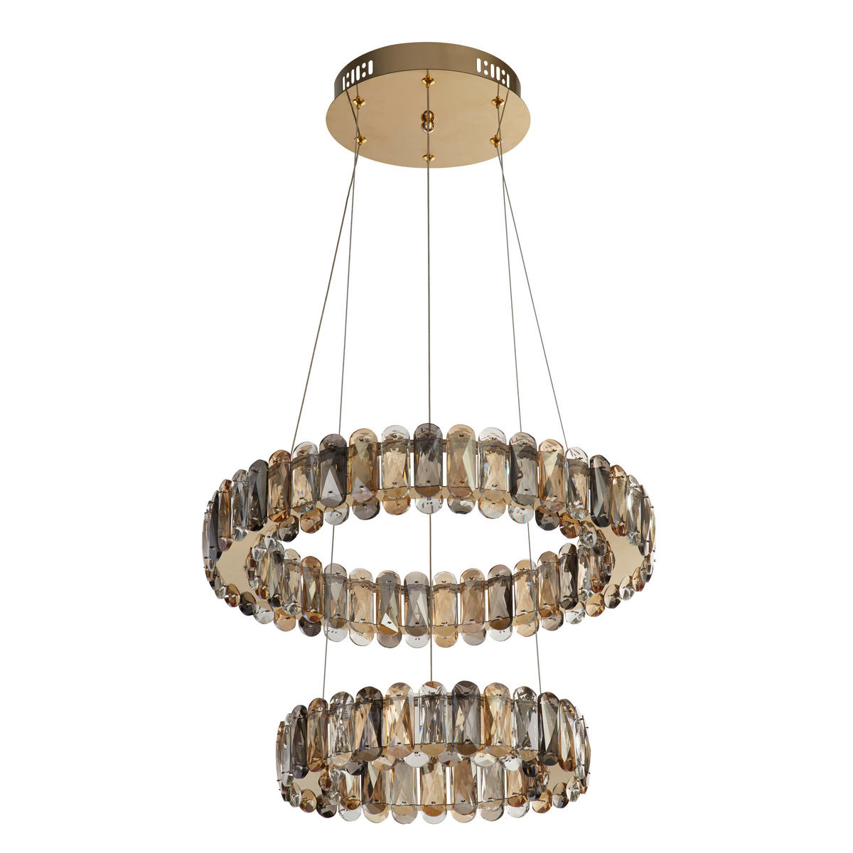 KRISTÁLY FÜGGŐLÁMPA - arany/borostyánszínű, Konventionell, Üveg/fém (48/150cm)