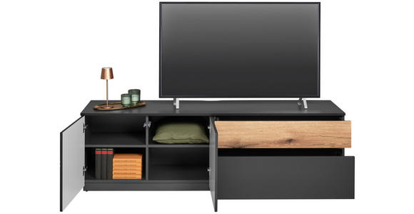 LOWBOARD  in 180/54/42 cm  - Alteiche/Anthrazit, KONVENTIONELL, Holzwerkstoff (180/54/42cm) - Carryhome