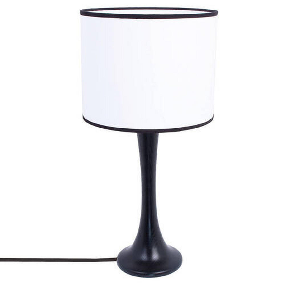 TISCHLEUCHTE 25/52 cm   - Schwarz/Weiß, KONVENTIONELL, Holz (25/52cm)
