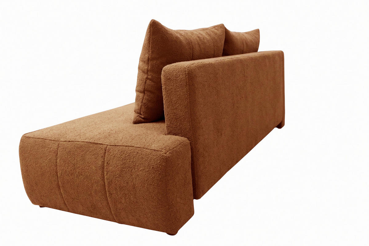 RÉCAMIERE HEVIA in Bouclé Rostfarben  inkl.  - Rostfarben/Schwarz, Design, Kunststoff/Textil (98/97/235cm) - MID.YOU