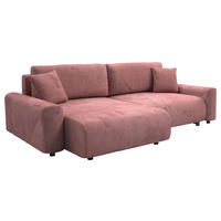 Ecksofa inkl. Funktion Rosa Cord  - Schwarz/Rosa, MODERN, Kunststoff/Textil (168/238cm) - Stylife