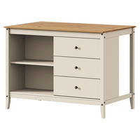 KÜCHENINSEL  in Braun, Beige  - Beige/Zinkfarben, MODERN, Holz/Metall (122cm) - Livetastic