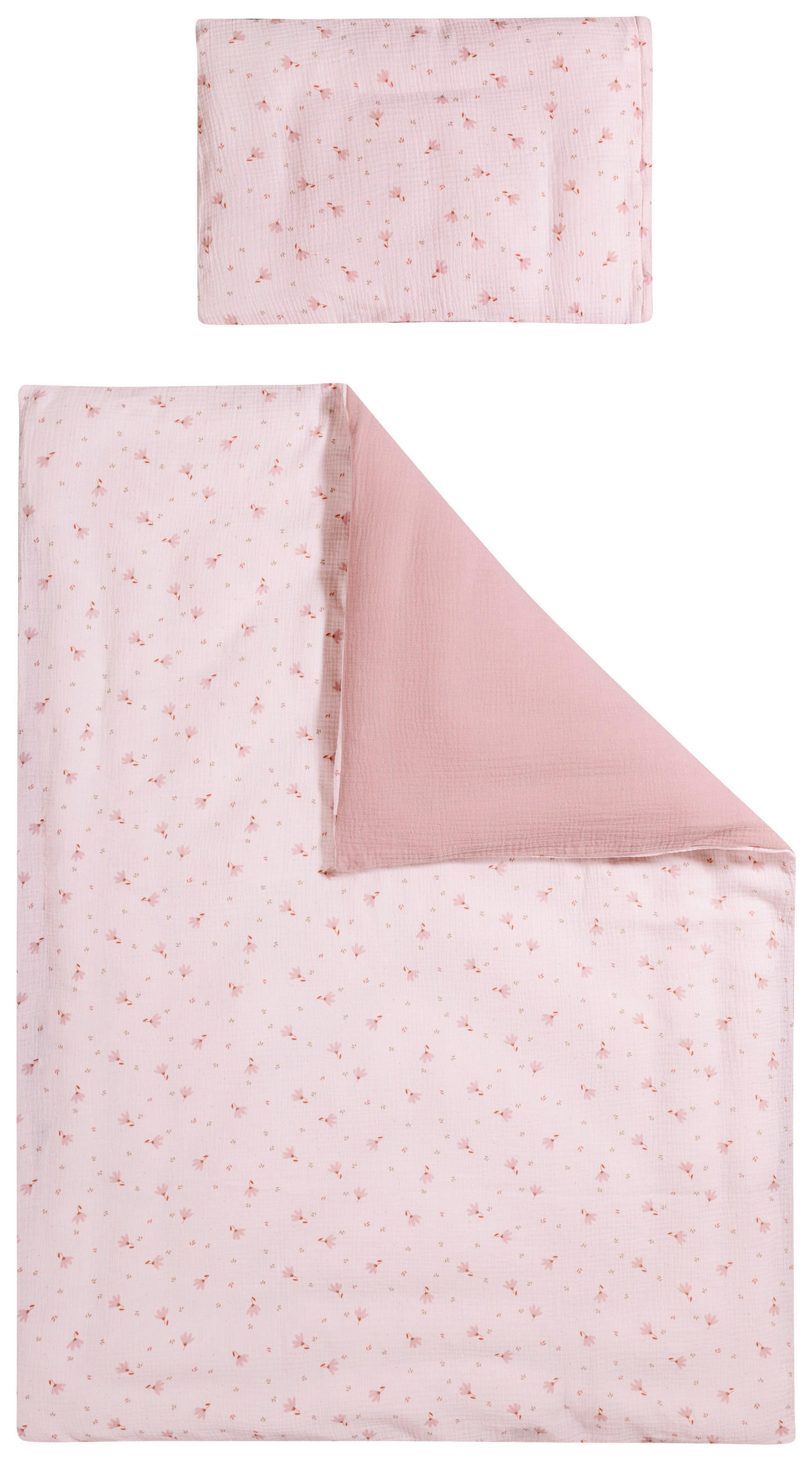 DEČJA POSTELJINA Musselin Flora 100/135 cm muslin ružičasta  - ružičasta, Osnovno, tekstil (100/135cm) - Patinio