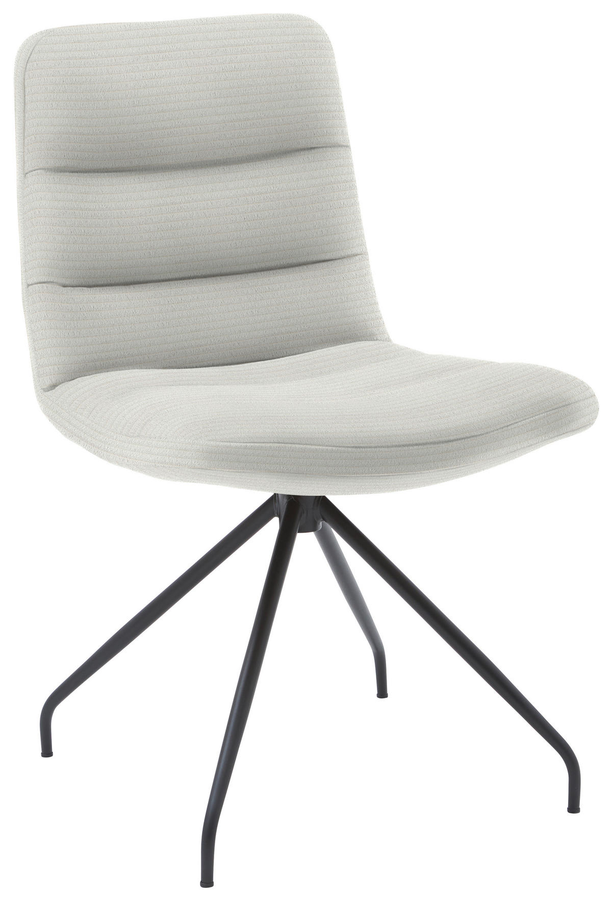 STUHL  in Cord Textil  - Hellgrau/Schwarz, Design, Textil/Metall (52/88/66cm) - Dieter Knoll