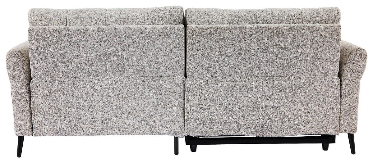 ECKSOFA in Webstoff Grau  220/156 cm  - Grau/Nickelfarben, Design, Textil/Metall (220/156cm) - Carryhome