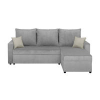 ECKSOFA Taupe Bettkasten, Schlaffunktion, Stauraum, Liegefläche im Originalstoff  - Taupe/Creme, Design, Kunststoff/Textil (228/147cm) - P & B