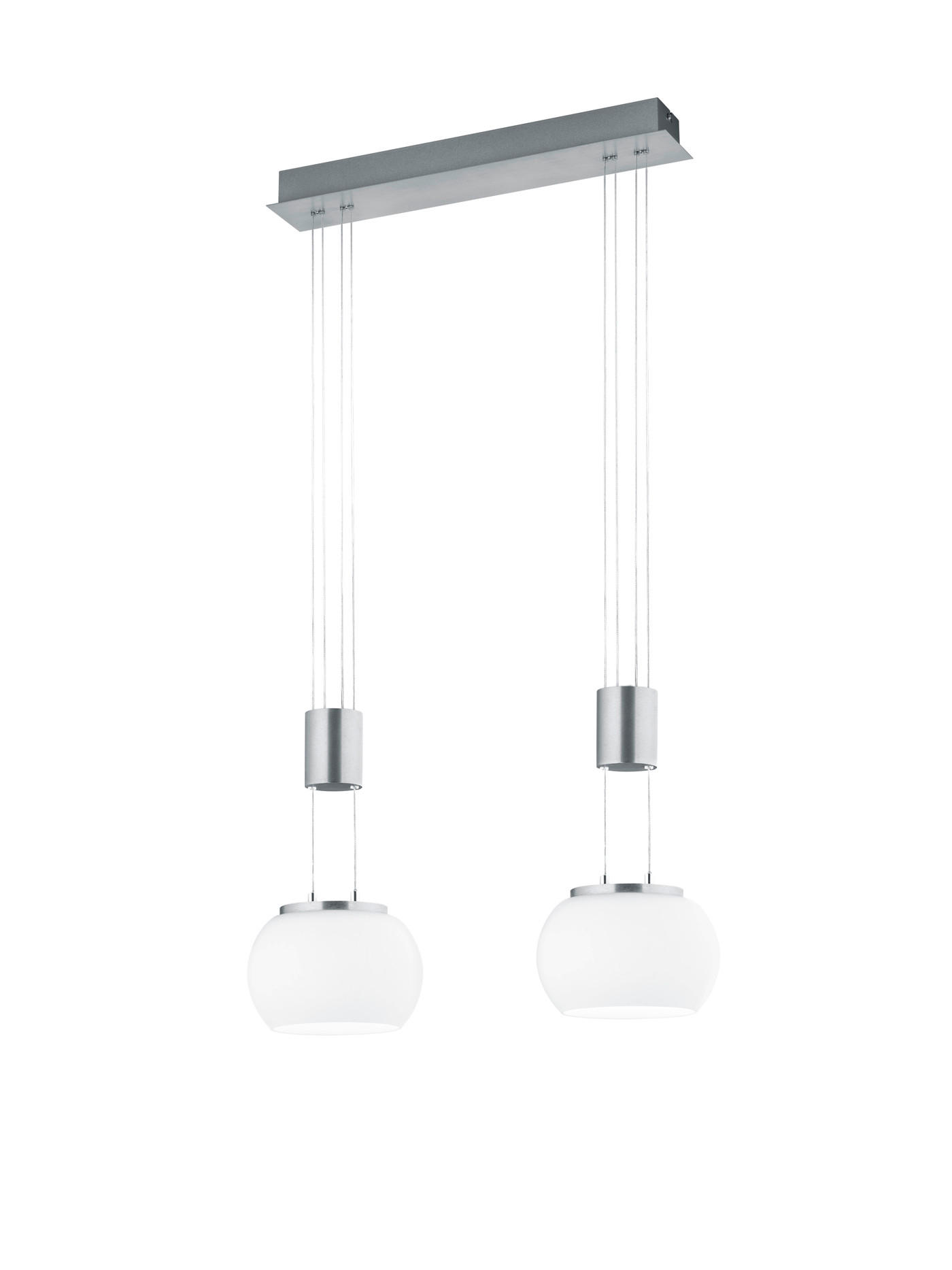LED-HÄNGELEUCHTE  52/150/18 cm   - Weiss/Nickelfarben, Basics, Glas/Metall (52/150/18cm) - Trio Leuchten