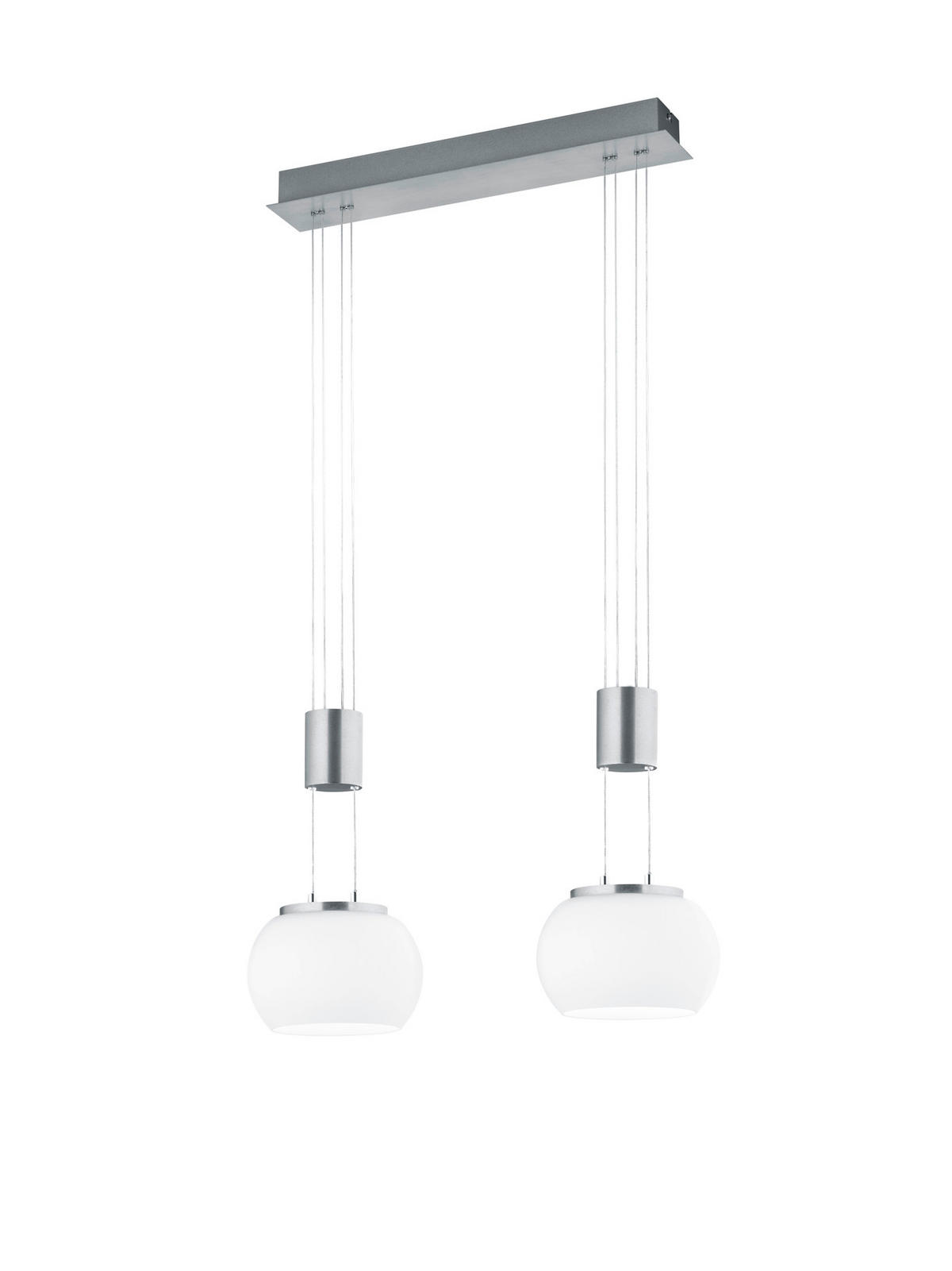 LED-HÄNGLAMPA MADISON 52/150/18 cm  - vit/nickelfärgad, Basics, metall/glas (52/150/18cm) - Trio Leuchten