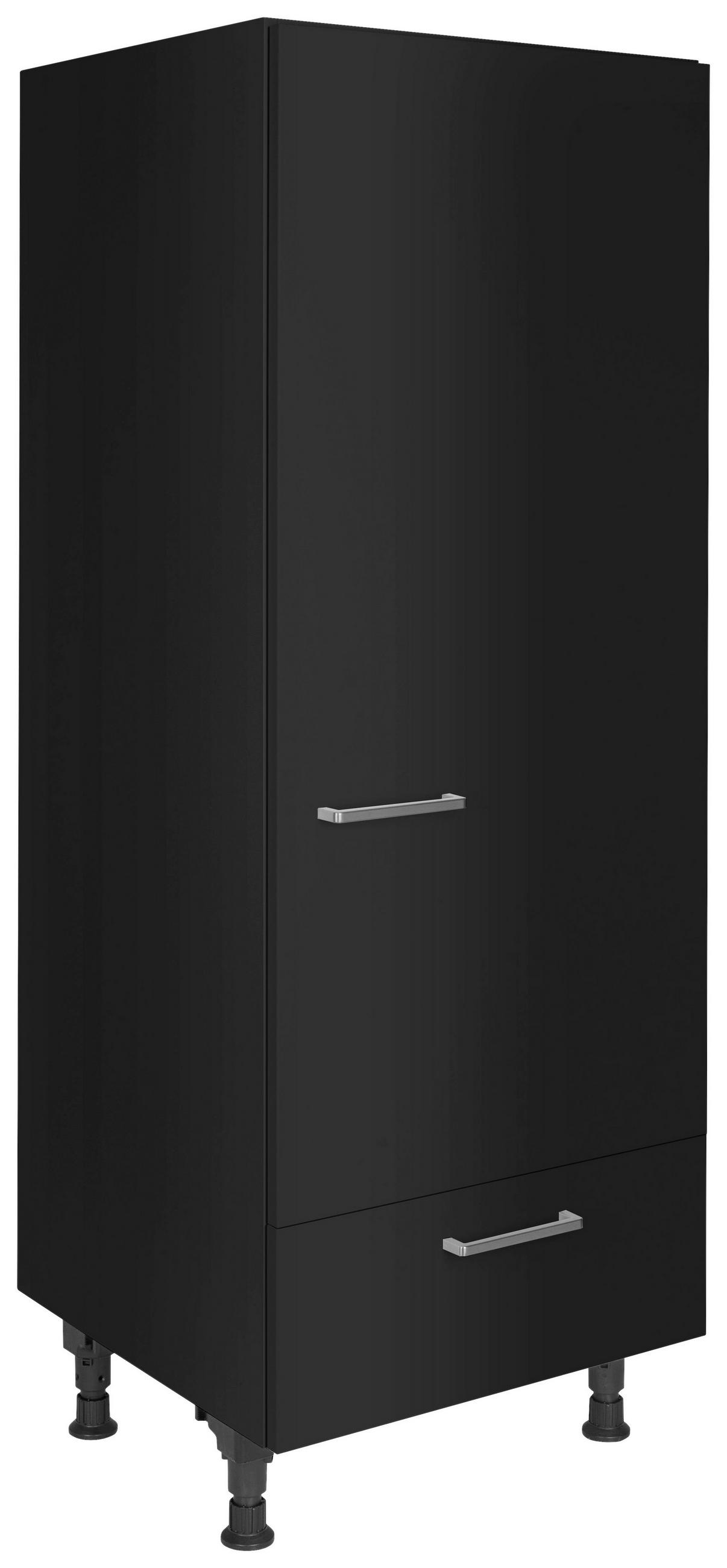 GERÄTEUMBAUSCHRANK 60/168/58 cm  in Schwarz  - Edelstahlfarben/Schwarz, MODERN, Holzwerkstoff/Metall (60/168/58cm) - Nobilia