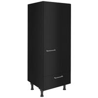 GERÄTEUMBAUSCHRANK 60/168/58 cm  Schwarz  - Edelstahlfarben/Schwarz, Modern, Holzwerkstoff/Metall (60/168/58cm) - Nobilia