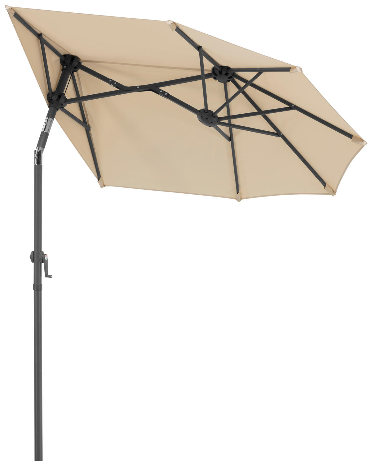 AMPELSCHIRM 150 cm Naturfarben  - Anthrazit/Naturfarben, Basics, Textil/Metall (150/228/150cm) - Schneider