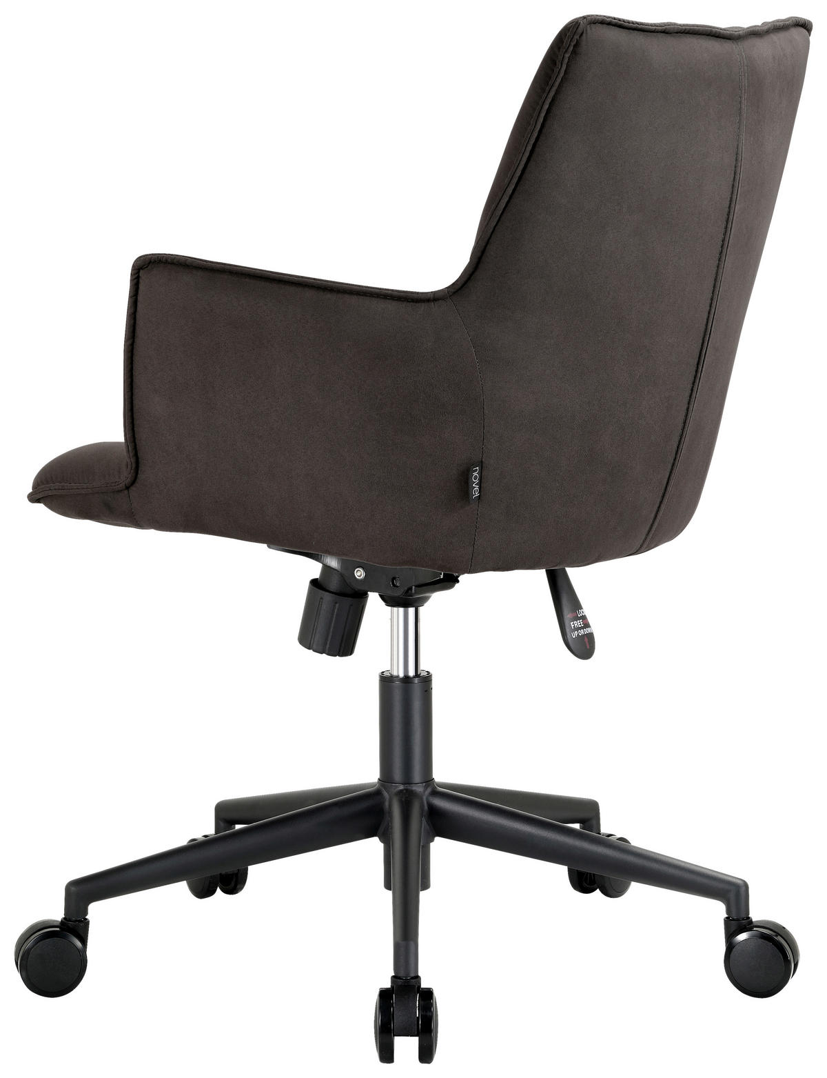 VRTLJIVI STOL kovina, tekstil črna, temno siva  - temno siva/črna, Design, kovina/umetna masa (59/83,5-93,5/63cm) - Novel