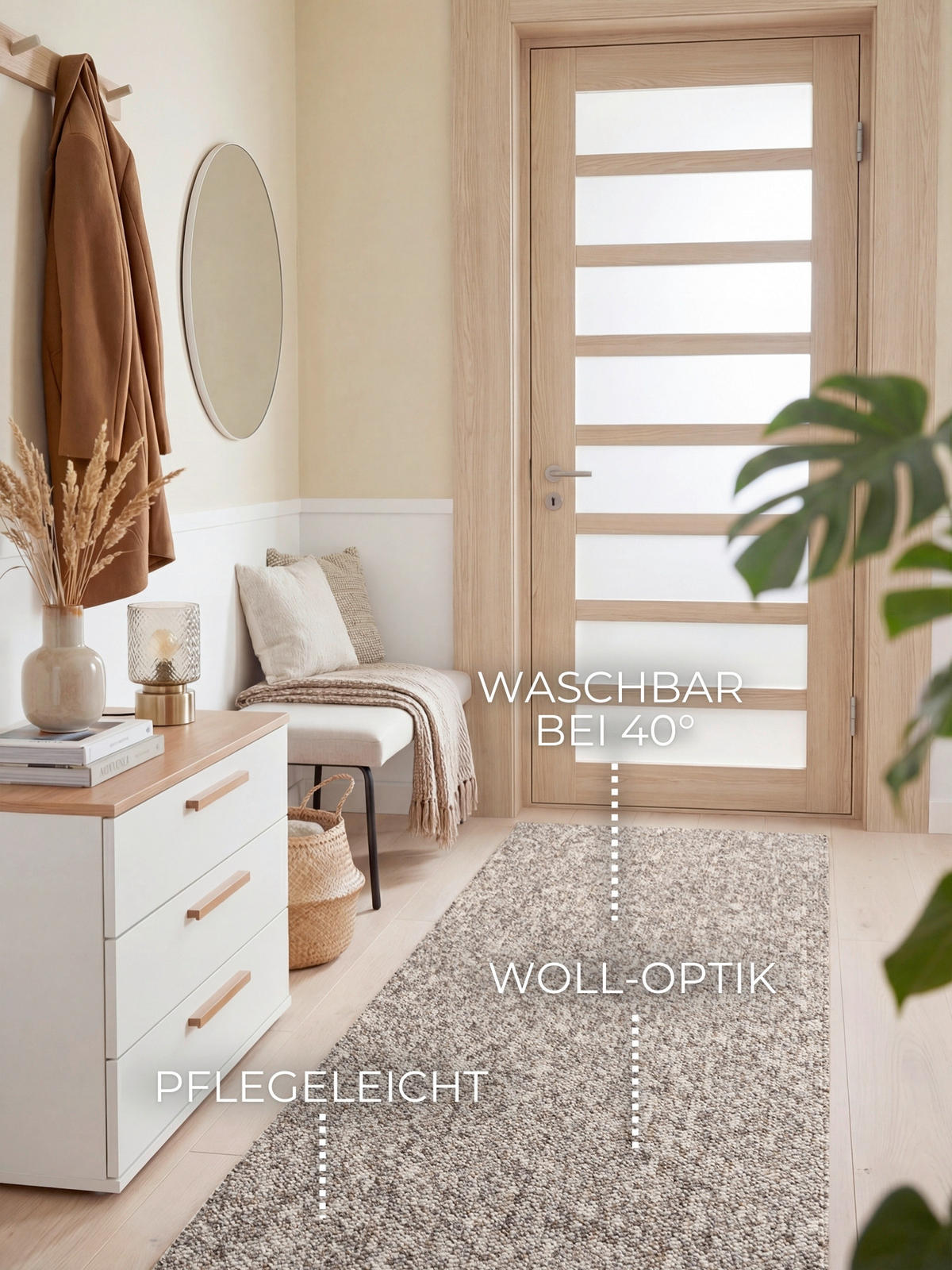 LÄUFER 80/240 cm Rocco  - Taupe/Multicolor, Basics, Kunststoff (80/240cm) - Elle Decoration