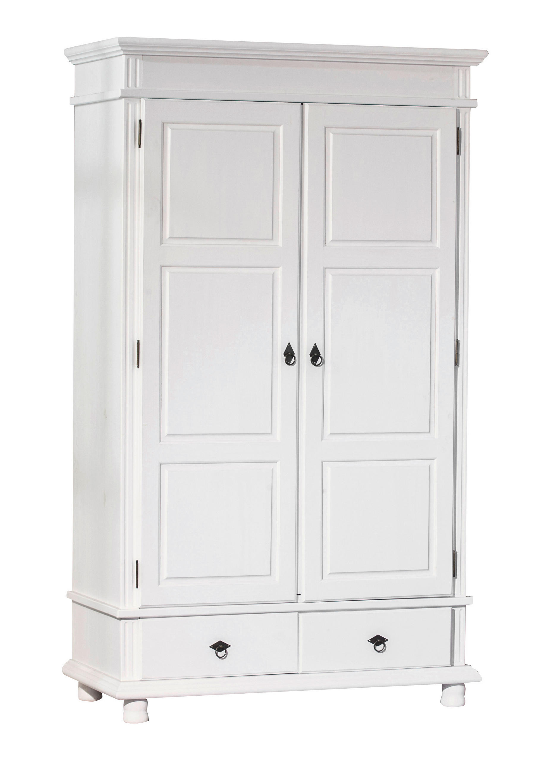 Drehtürenschrank Massiv Mit Laden 116cm Danz, Weiß