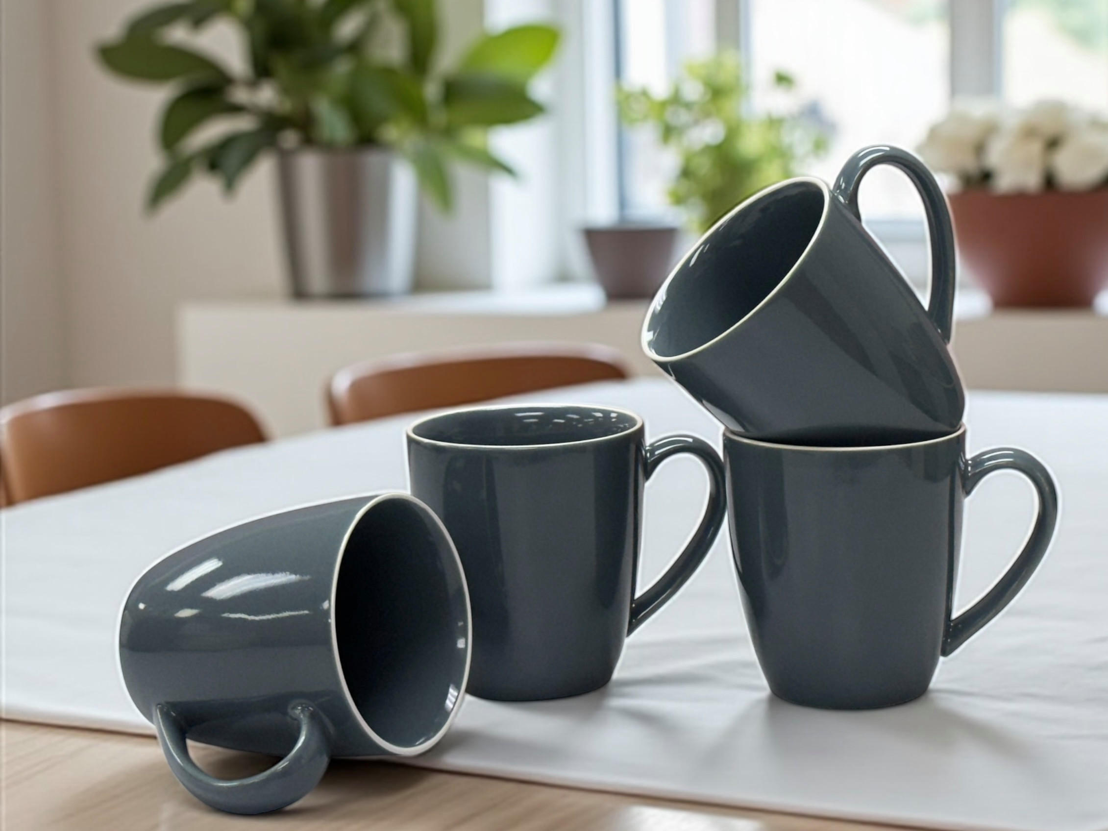 KAFFEEBECHERSET Bastia azzurro 4-teilig  - Blau, Trend, Keramik - Novel