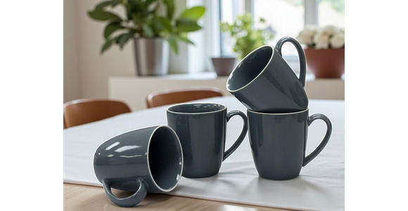 KAFFEEBECHERSET Bastia azzurro 4-teilig  - Blau, Trend, Keramik - Novel