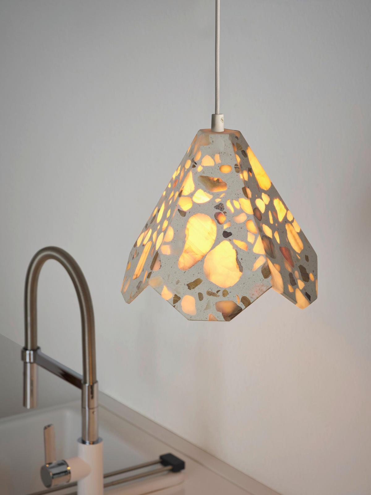 HÄNGELEUCHTE 26,4/26,2/150 cm  - Beige, Basics, Stein (26,4/26,2/150cm) - Osram