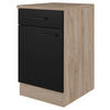 KÜCHENUNTERSCHRANK 50/85/57 cm  in Eichefarben, Schwarz  - Eichefarben/Schwarz, KONVENTIONELL, Holzwerkstoff/Metall (50/85/57cm) - FlexWell