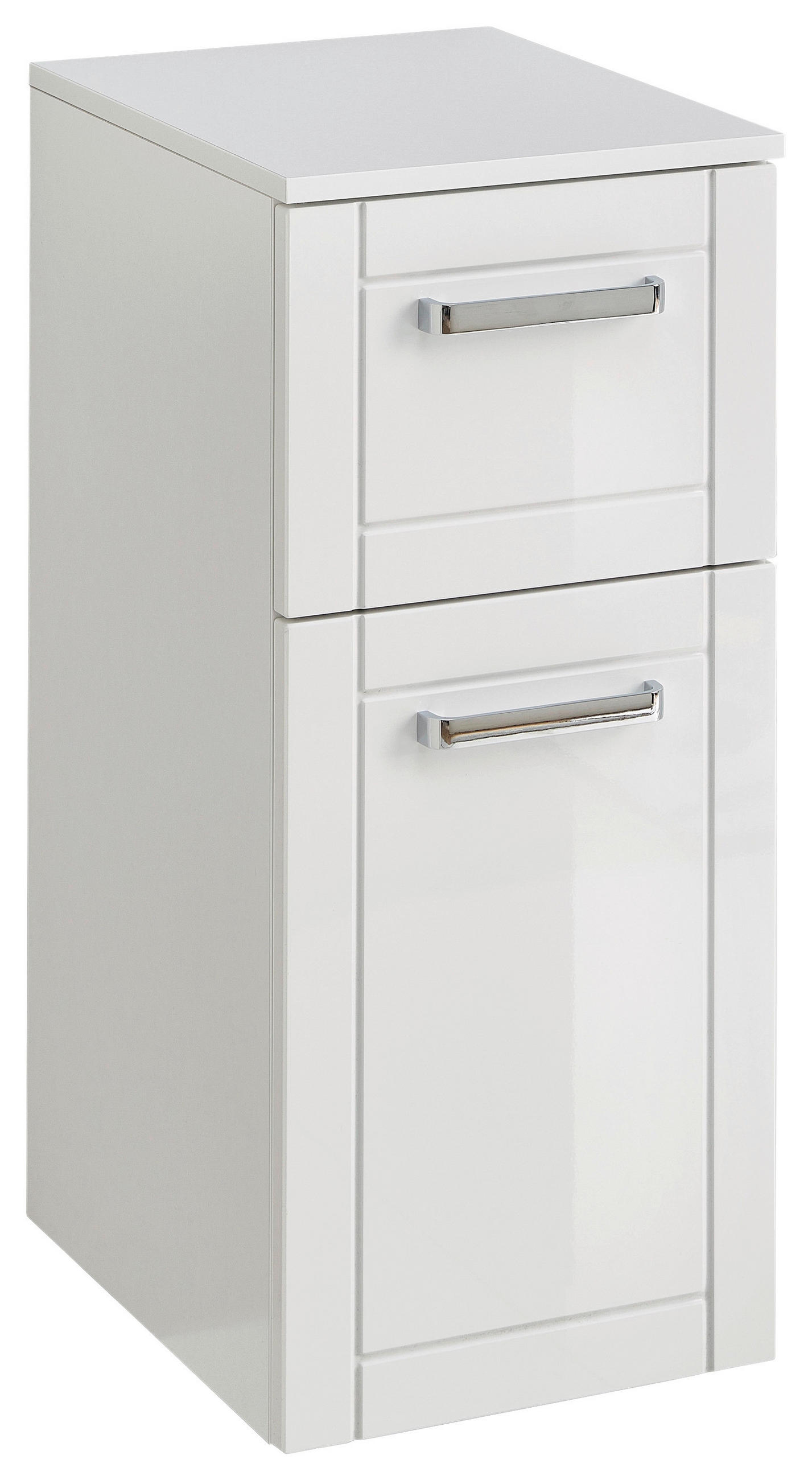 UNTERSCHRANK 35/78,6/42,4 cm   - Chromfarben/Weiß Hochglanz, MODERN, Glas/Holzwerkstoff (35/78,6/42,4cm) - Sadena