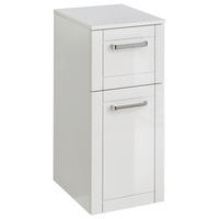 UNTERSCHRANK 35/78,6/42,4 cm   - Chromfarben/Weiß Hochglanz, MODERN, Glas/Holzwerkstoff (35/78,6/42,4cm) - Sadena