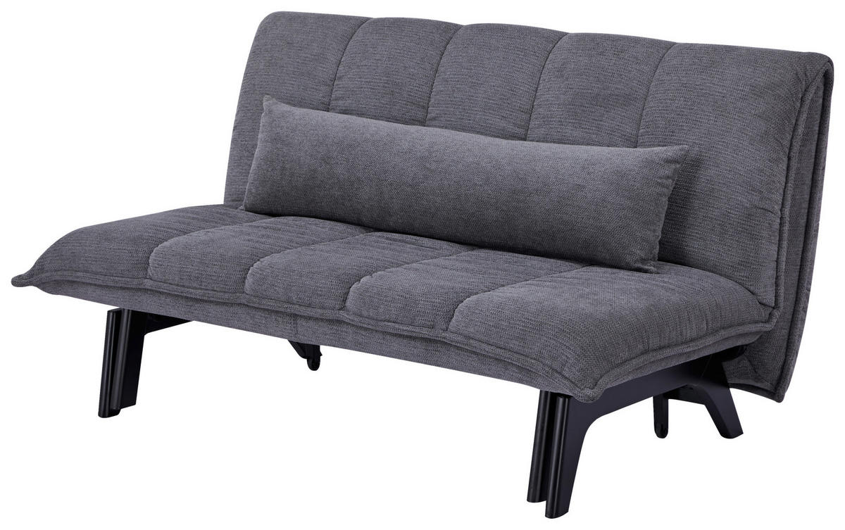 SCHLAFSOFA Cord Grau  - Schwarz/Grau, Design, Holz/Textil (148/82/102cm) - Stylife