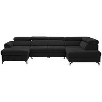 WOHNLANDSCHAFT Schwarz Struktur  - Schwarz, Design, Textil/Metall (177/327/203cm) - Stylife