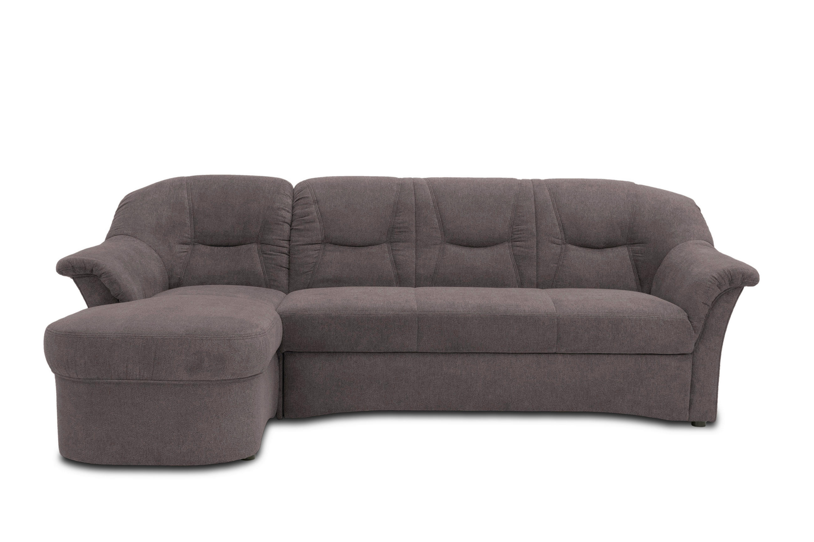 ECKSOFA Greige Mikrofaser  - Greige/Schwarz, KONVENTIONELL, Kunststoff/Textil (146/232cm) - MID.YOU
