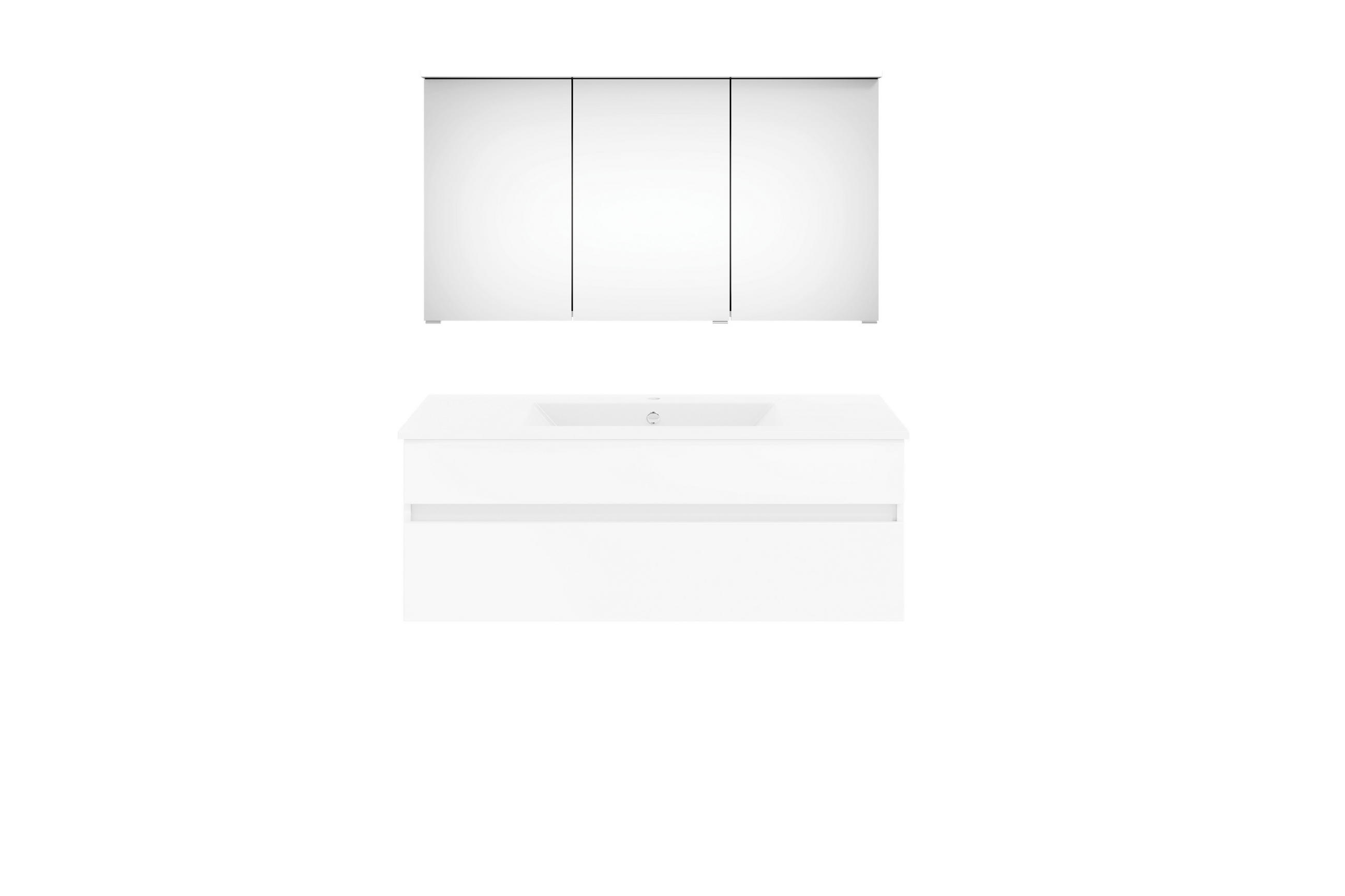 BADEZIMMER  in 120 cm  - Weiß Hochglanz/Weiß, KONVENTIONELL, Holzwerkstoff (120cm) - Puris