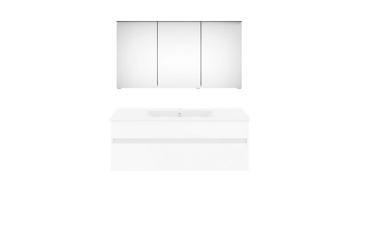 BADEZIMMER 120 cm  - Weiss Hochglanz/Weiss, Konventionell, Holzwerkstoff (120cm) - Puris