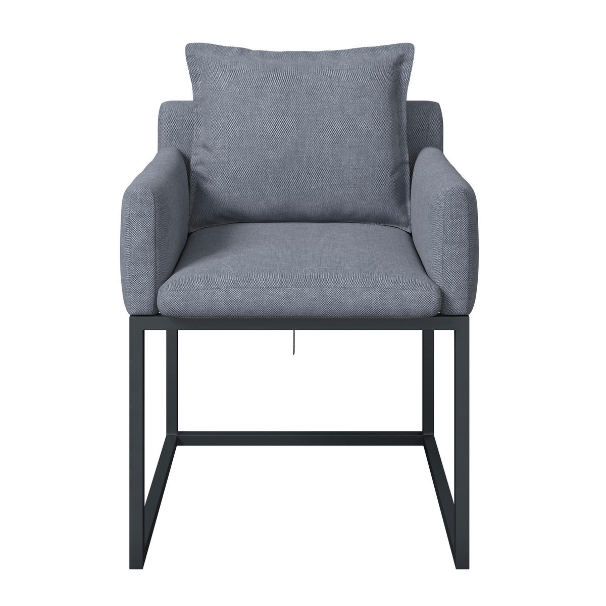 GARTENSESSEL Metall, Textil Dunkelgrau  - Graublau/Dunkelgrau, MODERN, Textil/Metall (63/75/60cm) - Beldano