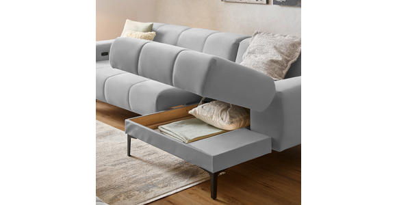 ECKSOFA in Chenille Greige 311/167 cm - Greige/Schwarz, Design, Textil/Metall (311/167cm) - Xora