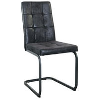 STUHL  in Eisen Webstoff Metall, Textil  - Schwarz, MODERN, Textil/Metall (43/92/56cm) - MID.YOU