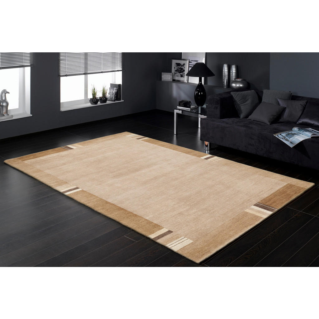 Thumbnail - Cazaris Wollteppich Sensation Silk Lakir, Hellbraun, Textil, Bordüre, rechteckig, 250x300 cm, Care & Fair, für Fußbodenh...