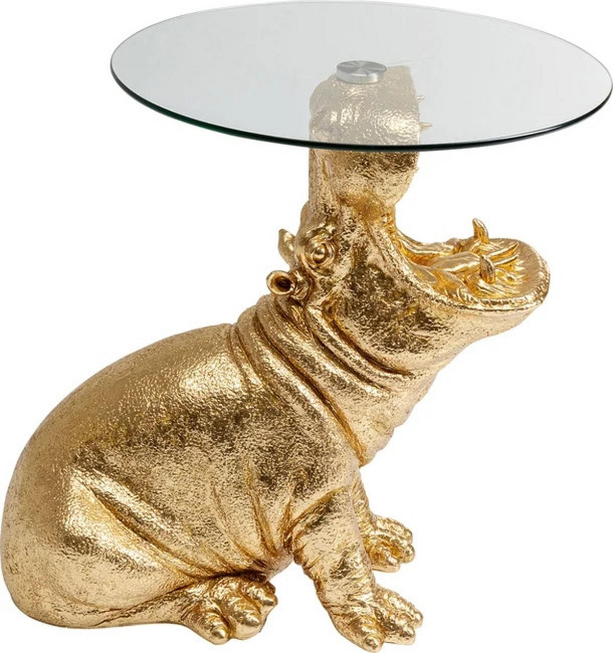 BEISTELLTISCH in Kunststoff, Glas 48/48/56 cm  - Goldfarben, Design, Glas/Kunststoff (48/48/56cm) - Kare-Design