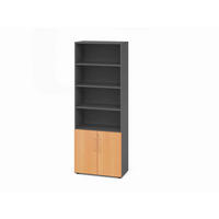 AKTENSCHRANK Graphitfarben, Buchefarben  - Buchefarben/Graphitfarben, Basics, Holzwerkstoff (80/215,6/41,7cm) - Venda
