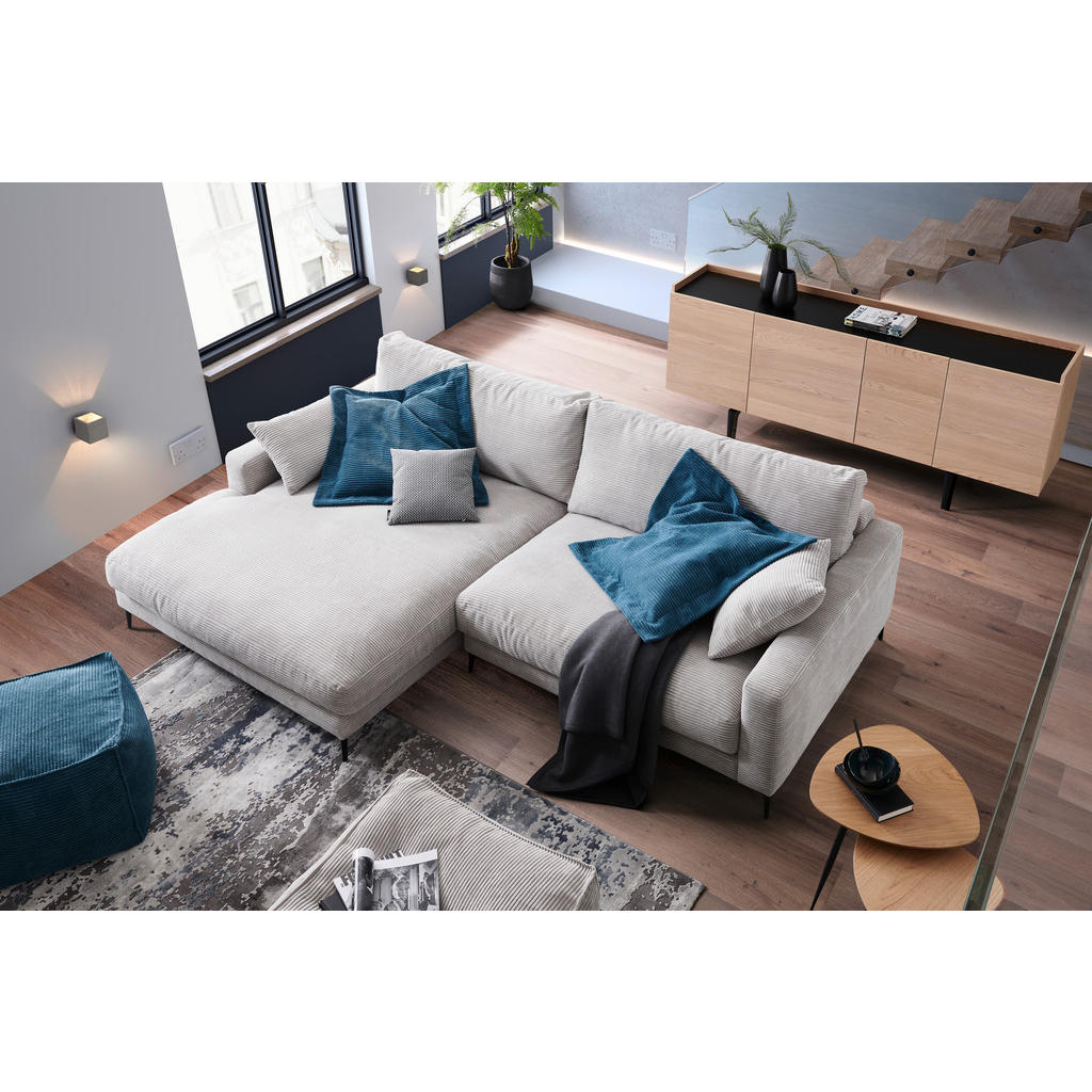 Thumbnail - Pure Home Lifestyle Ecksofa, Petrol, Textil, 4-Sitzer, Ottomane links, L-Form, 272x190 cm, Goldenes M, Dgm, Typenauswahl...