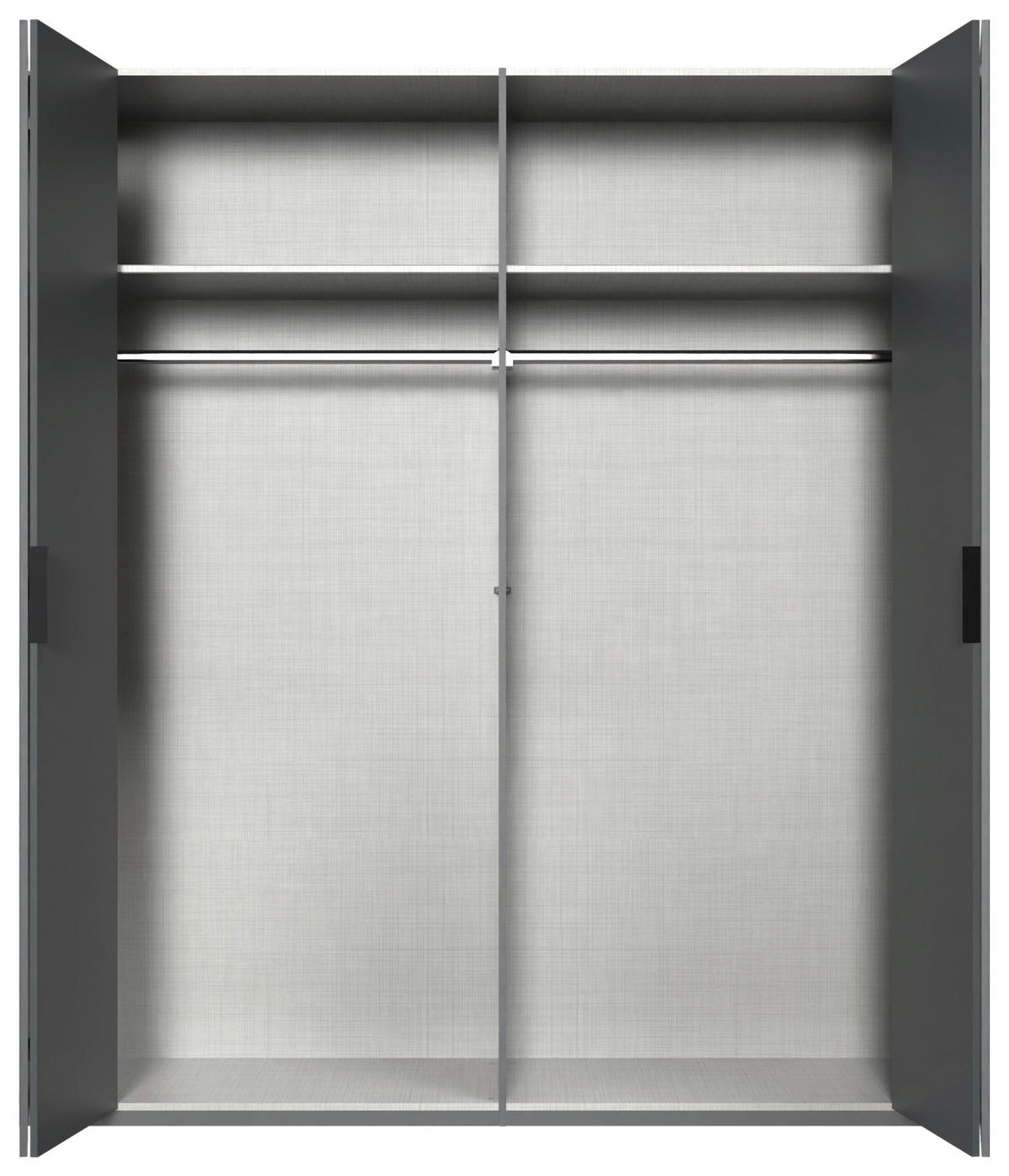 FALTTÜRENSCHRANK 200/216/58 cm 4-türig Graphitfarben  - Schwarz/Graphitfarben, Design, Holzwerkstoff (200/216/58cm) - Boxxx