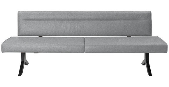 SITZBANK 220/87/70 cm in Hellgrau - Hellgrau/Schwarz, KONVENTIONELL, Textil/Metall (220/87/70cm) - Moderano