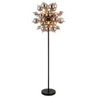 STEHLEUCHTE 55/155 cm    - Schwarz, Design, Glas/Metall (55/155cm) - Globo