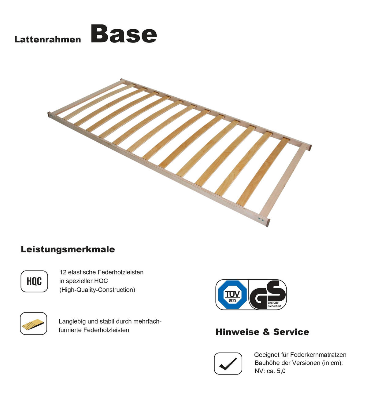 LATTENROST  - Birkefarben, Basics, Holz (90/200cm) - Beco