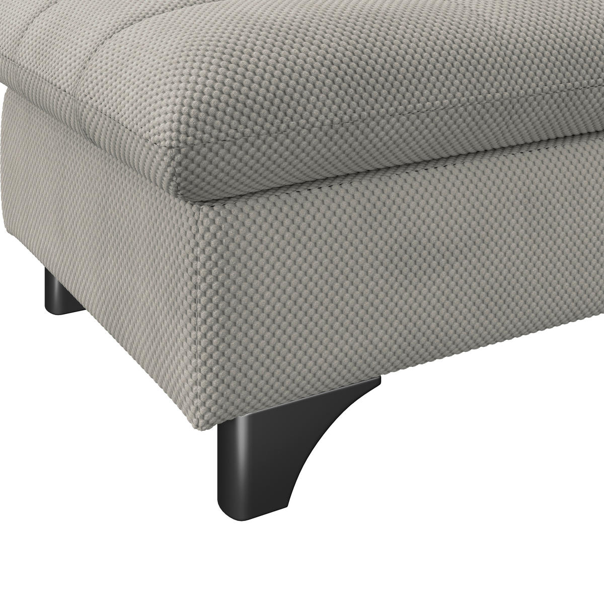 HOCKER Chenille Taupe  - Taupe/Chromfarben, KONVENTIONELL, Textil/Metall (108/46/108cm) - Livetastic