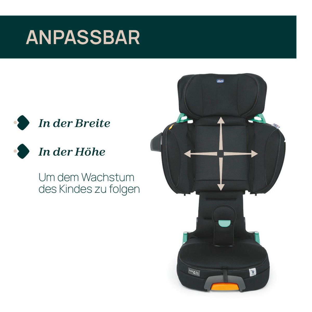 KINDERAUTOSITZ FOLD&GO I-SIZE   - Schwarz, Basics (46/54/67/84/47cm) - Chicco