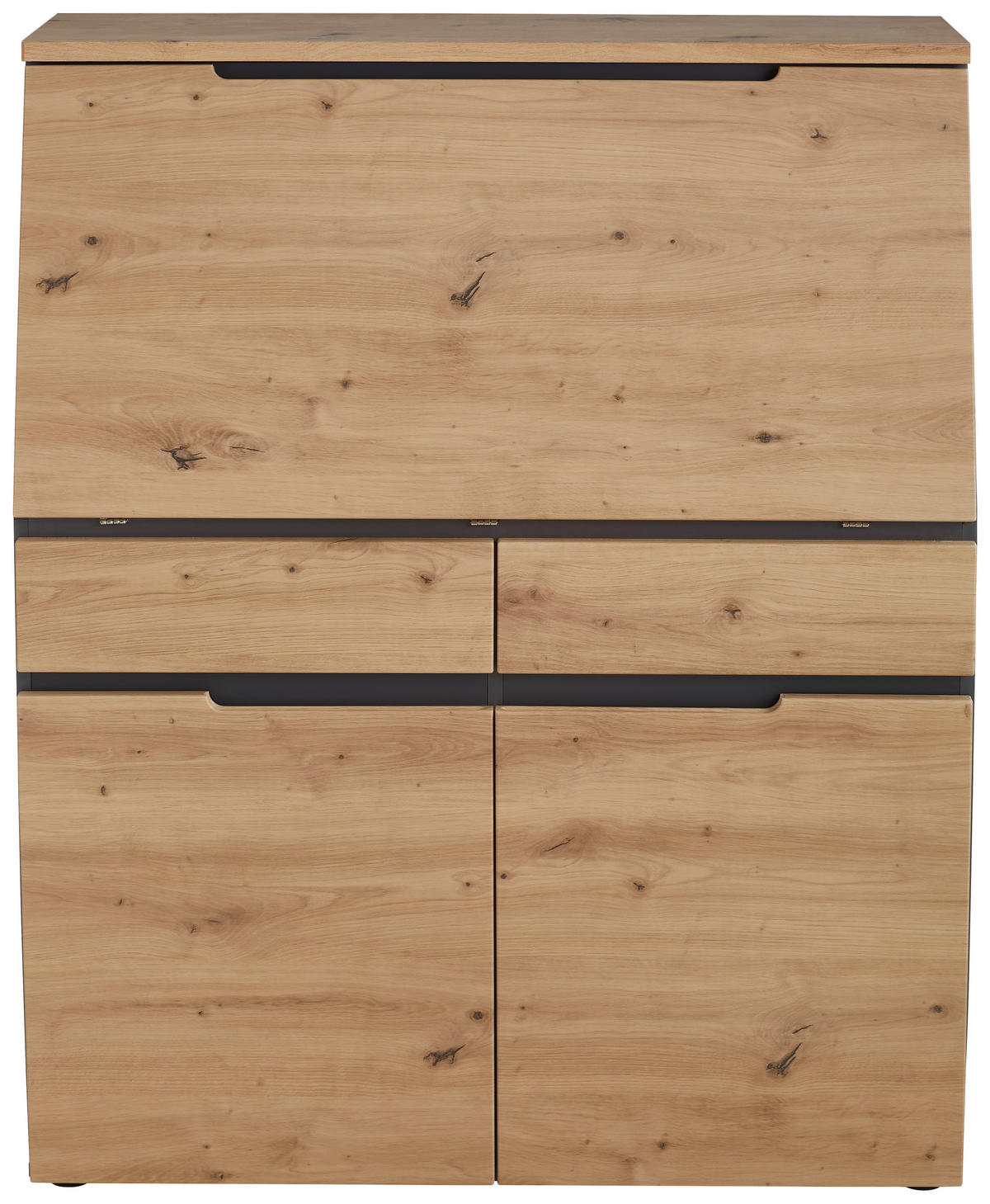 SEKRETÁŘ, 100/124/41 cm - černá/barvy grafitu, Design, kompozitní dřevo/plast (100/124/41cm) - Voleo