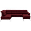 WOHNLANDSCHAFT in Echtleder Rot  - Rot/Schwarz, Design, Leder/Metall (206/336/181cm) - Beldomo Speed