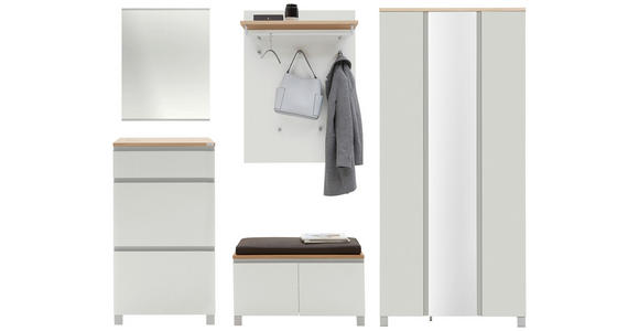 GARDEROBE 6-teilig in 270/195/40 cm - Eichefarben/Silberfarben, Design, Holz/Holzwerkstoff (270/195/40cm) - Dieter Knoll