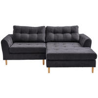 ECKSOFA Graphitfarben Chenille  - Buchefarben/Graphitfarben, Design, Holz/Textil (216/165cm) - Ti'me