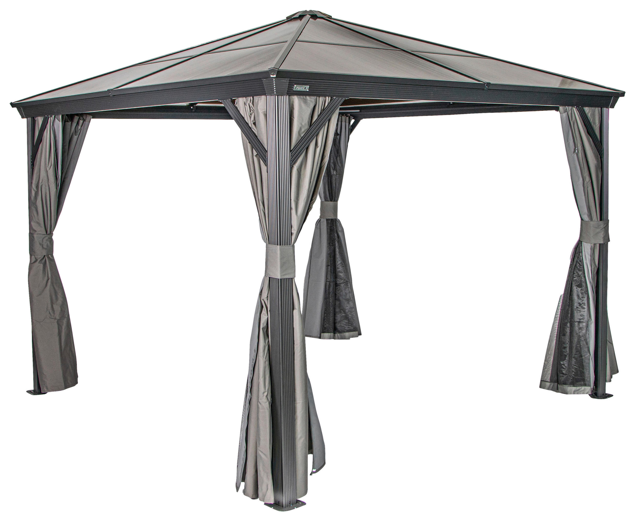 PAVILLON 298/261/298 cm Aluminium  - Anthrazit, Basics, Kunststoff/Metall (298/261/298cm)