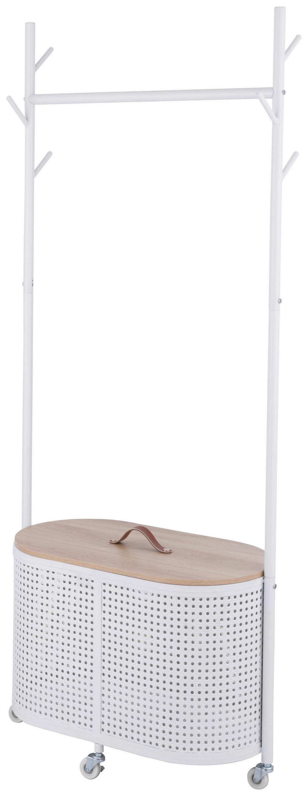 GARDEROBENSTÄNDER in Weiß, Eichefarben 70/174,5/36 cm   - Eichefarben/Weiß, Design, Holzwerkstoff/Kunststoff (70/174,5/36cm) - MID.YOU